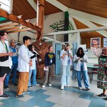 Students visiting a hospital in Chile.