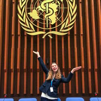 Student poses at UN.