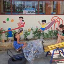 Painting at a school in Bali 