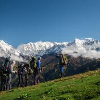 Students hiking in India