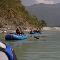 Students whitewater rafting