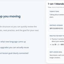 Structured Mandarin lesson notes provided after each T-Mandarin online class