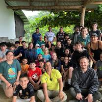 Group with local community in Costa Rica