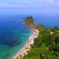an aerial view of the coast of Costa Rica