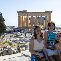 All of our hotels are centrally located so in order to get to the Parthenon a top the Acropolis in Athens, it is within walking distance. Classes are conducted on the steps of these ancient temples, but the experience happens while walking the grounds where you can see and touch history.  