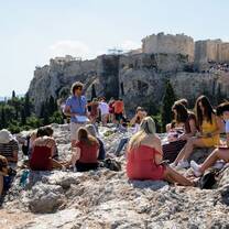 Class happens on the steps of history, where history happened, while taking in the air once breathed by the gods. 