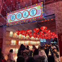Entering a night market