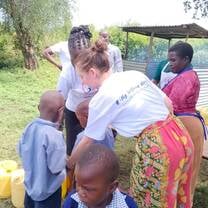 A volunteer engaged our school feeding program in rural primary schools.