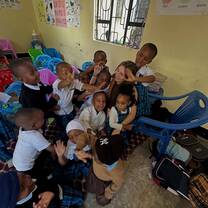 The volunteer at child caring