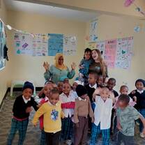 The volunteer at child caring