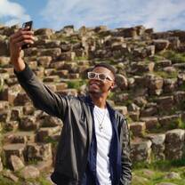student at giants Causeway 