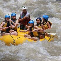 Teens white water rafting