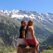 Teen girls in the mountains in Switzerland 