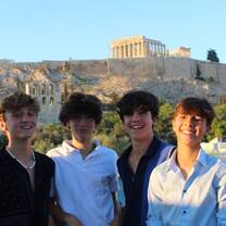 Teen boys in front to the Acroplis