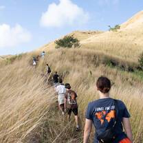 Teens hiking in Fiji
