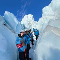 Teens on a glacier in New Zealand