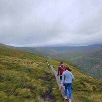 High school participants on a hike in Ireland