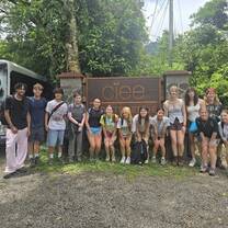 High school students with CIEE sign on Monteverde campus in Costa Rica