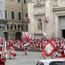 Giraffe Flag Performance in Siena, Italy