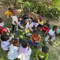 Children learning and playing together at Gily's Children Foundation in Tanzania.