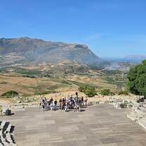 Students at the Amphitheathre of Segesta