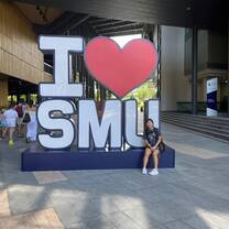 Student at SMU sign