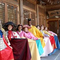 Students in traditional Hanbok