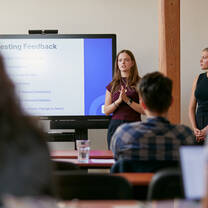 Students presenting final projects