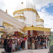 Students at temple in Nepal