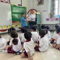 Storytime lesson in a Thai kindergarten during teaching practice