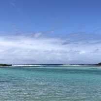 View of the ocean in Rarotonga, Cook Islands.