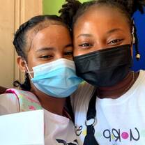 A student and I at the volunteer project!