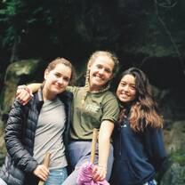 hiking to a waterfall