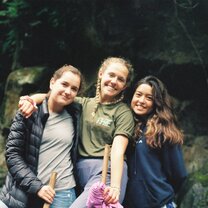 hiking to a waterfall