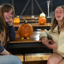 A fun night of pumpkin carving on halloween 