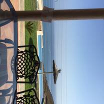 This was the view ( of the infinity pool and Mediterranean sea) from the patio where we had classes and ate meals.  