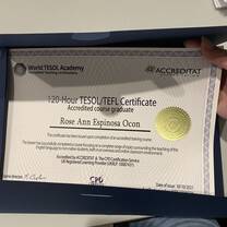 My hard copy certificate