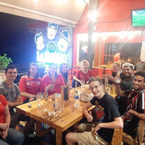 Me and some students/locals getting some dinner!