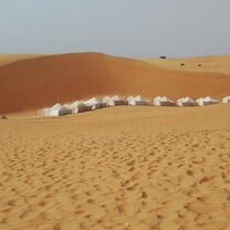 Mauritanian tents in the Lompoul desert-- camel rides and glamping!
