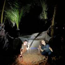 Mosquito tent where we sleep during night-shift