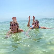 Me and my BEST FRIEND in the dead sea on one of the last tiyols