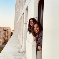 my roommate and i in our apartment in jerusalem on shabbat