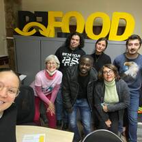 The group celebrating the work we did!