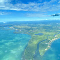 flying over Belize
