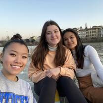 Watching the sunset on the Arno