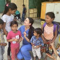 With Indian kids