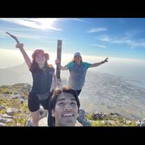 Devils peak view overlooking Cape Town and table mountain 