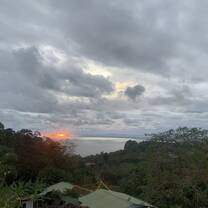 Sunset over the school