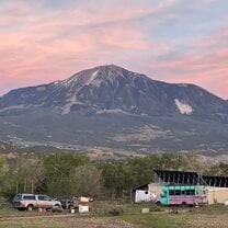 View from the main house at sunset