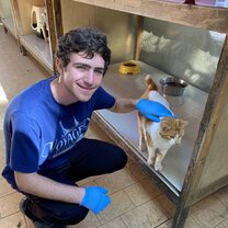 Me petting one of my favorite cats.